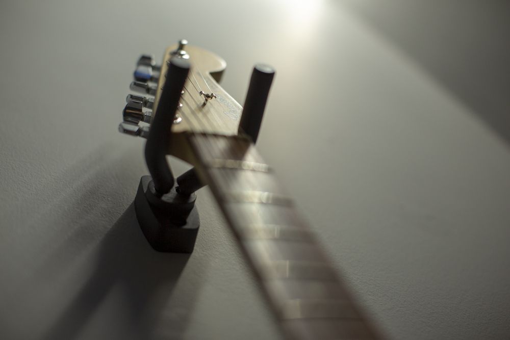 Guitar headstock on a wall hanger