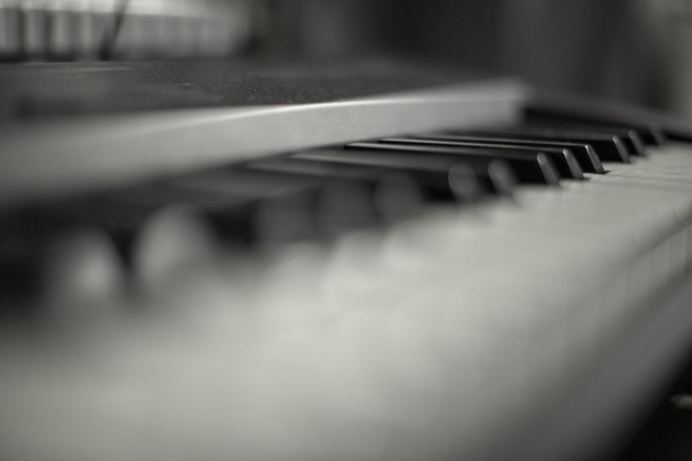 Piano keys in black and white